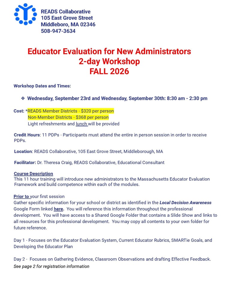 Educator Evaluation Training for New Administrators