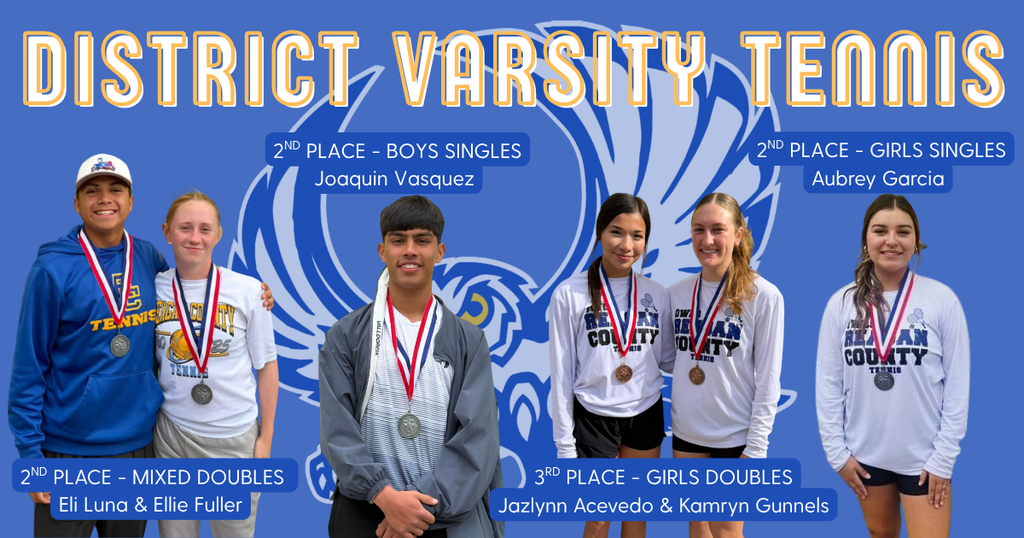 HUGE shoutout to our Varsity Tennis Players for an incredible showing yesterday -- rain or shine, they showed up and competed! District Champions: • Girls Doubles – Ashley Lopez & Jalaeda Perez • Boys Singles – Gunnar Stroud • Boys Doubles – David Alonso & Rogelio Madero • Mixed Doubles – Juan Sanchez & Morgan Dodd 2nd Place Finishers: • Mixed Doubles – Eli Luna & Ellie Fuller • Boys Singles – Joaquin Vasquez • Girls Singles – Aubrey Garcia 3rd Place Finishers: • Girls Doubles – Jazlynn Acevedo & Kamryn Gunnels ALL District Champs & 2nd Place Finishers have officially punched their tickets for Regionals that will be held April 20th - 21st at Rebel Tennis Center in Amarillo, TX! #OwlPride