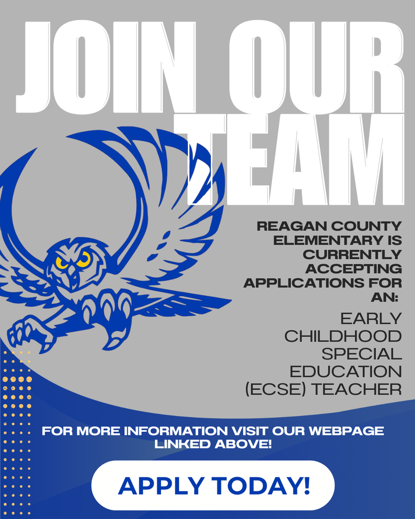 JOIN OUR TEAM! ELEMENTARY IS CURRENTLY ACCEPTING APPLICATIONS FOR AN: EARLY CHILDHOOD SPECIAL EDUCATION (ECSE) TEACHER -- FOR MORE INFORMATION VISIT OUR WEBPAGE LINKED ABOVE! APPLY TODAY!
