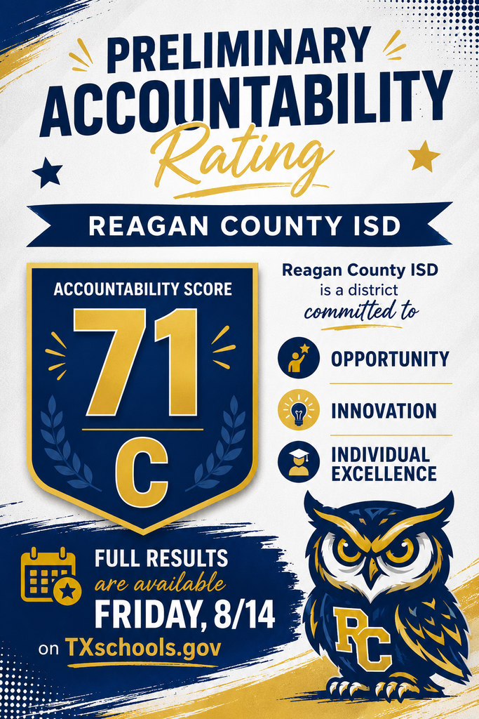 Preliminary Accountability Rating - Reagan County ISD / Accountability Score = 71 C