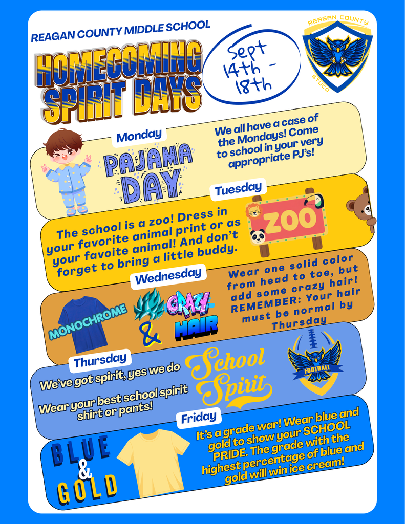 Dress up days for homecoming week