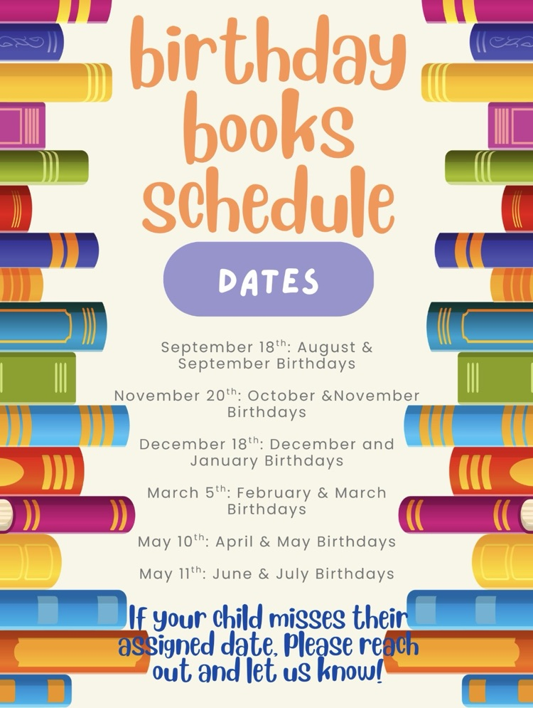 birthday books schedule