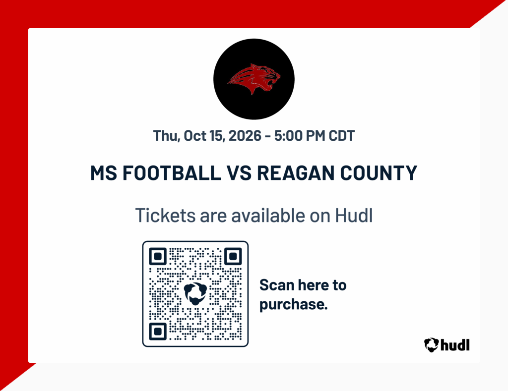 MS FOOTBALL VS CHRISTOVAL OCT 15TH, 2026 AT 5 PM TICKET LINK