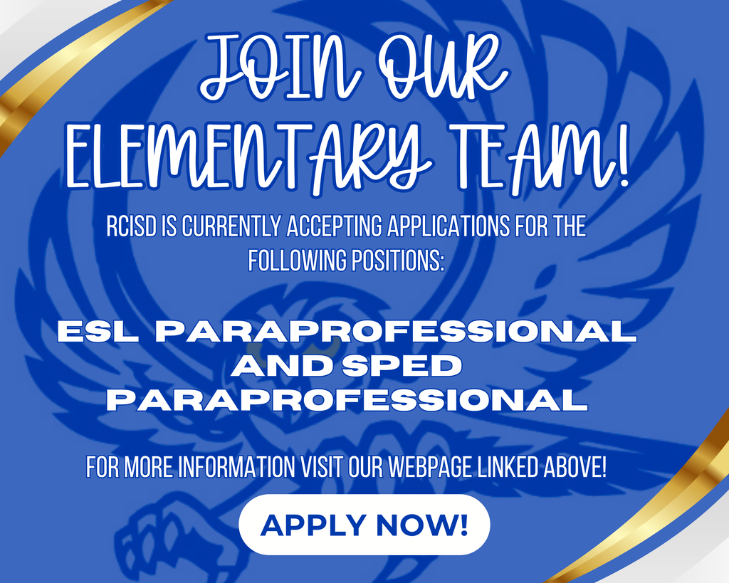 We're hiring! Fill out your application today at:  https://www.reagancountyisd.net/page/employment