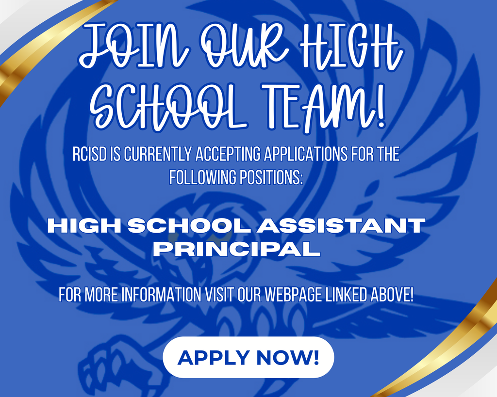 join our high school team, rcisd is currently accepting application for the following positions high school assistant principal