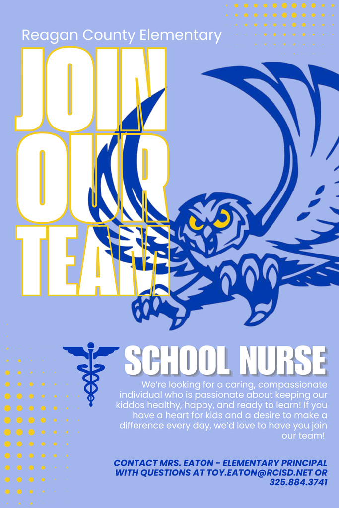 NOW HIRING: Elementary School Nurse! 💙 Do you have a heart for kids and a passion for keeping them healthy? We’re looking for someone caring and compassionate to join our team ASAP! Help us keep our little Owls healthy, happy, and ready to learn!