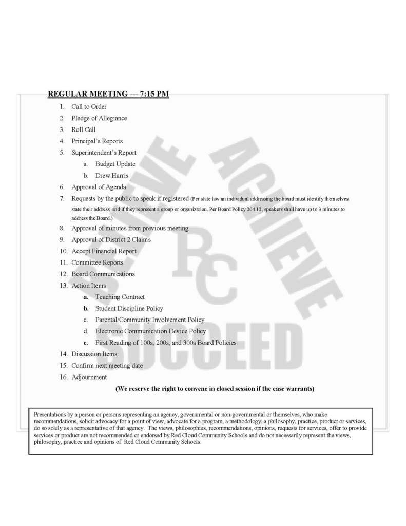 June 2025 Board Agenda