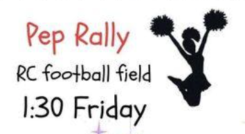 All Students will be released from the Elementary Friday, possibly as early as 3:00 following the pep Rally at the football field