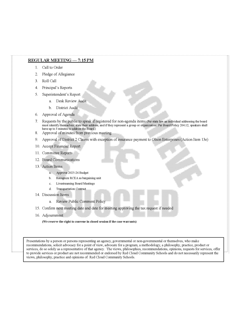 September 15, 2025 Agenda Page 2
