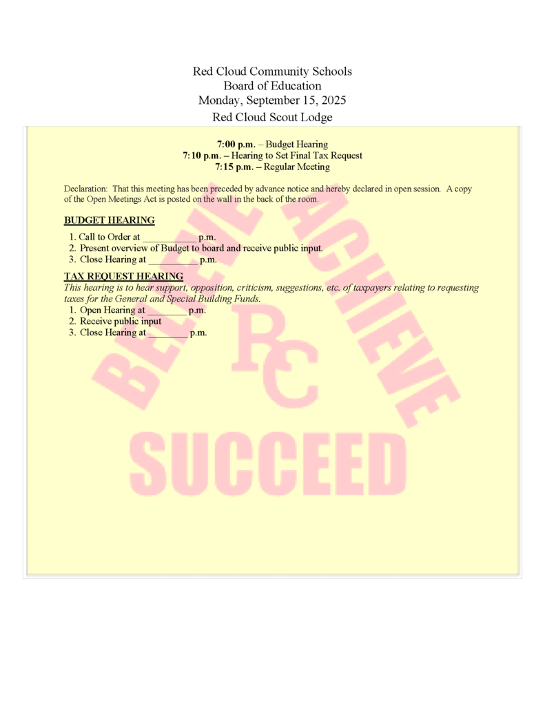 September 15, 2025 Agenda Page 1