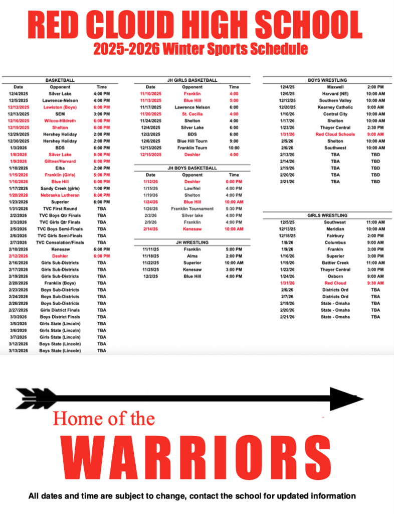 2025 2026 Winter Sports Calendar