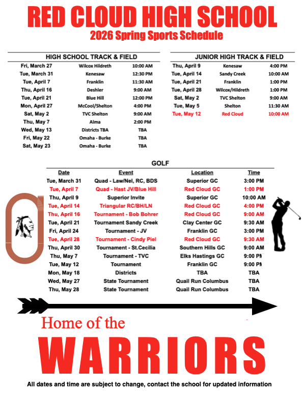 Spring Sports Schedule 