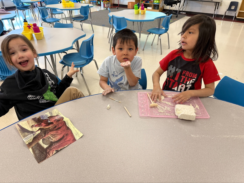 Ms. Nordstrom's class became paleontologists today. They learned about fossils, what dinosaurs eat, and what tools to use to dig up dinosaurs!"
