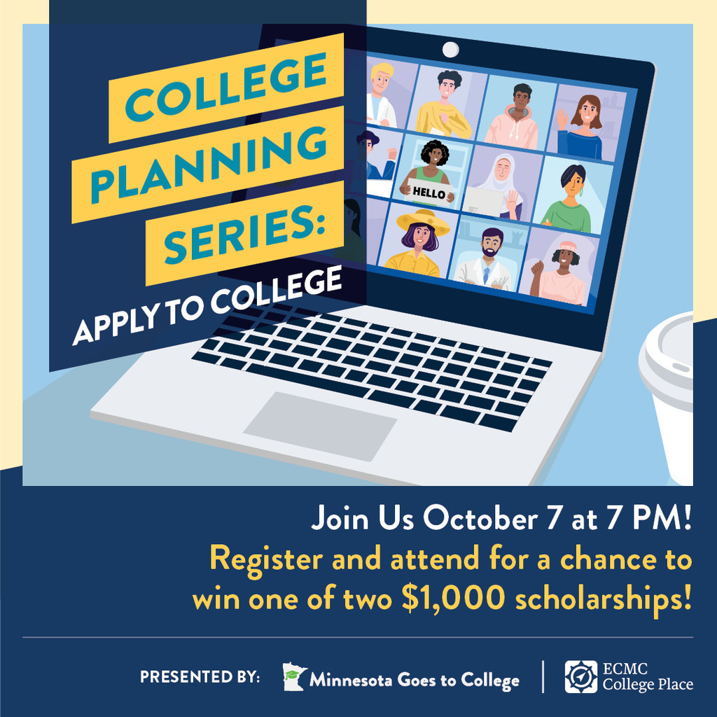 Join us next Tuesday night to learn about the college application process! Register here: bit.ly/CollegePlanningSeries Students who attend are eligible for a $1,000 scholarship drawing. Interpreters are available.