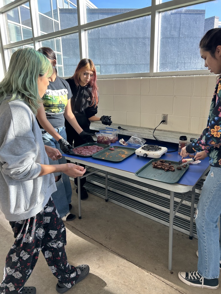 From field to feast! Students learned to process deer with Rob May, Ty Stately, and Daris Rosebear—then cooked and enjoyed their hard-earned meal.