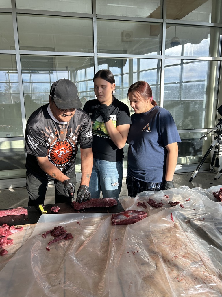 From field to feast! Students learned to process deer with Rob May, Ty Stately, and Daris Rosebear—then cooked and enjoyed their hard-earned meal.