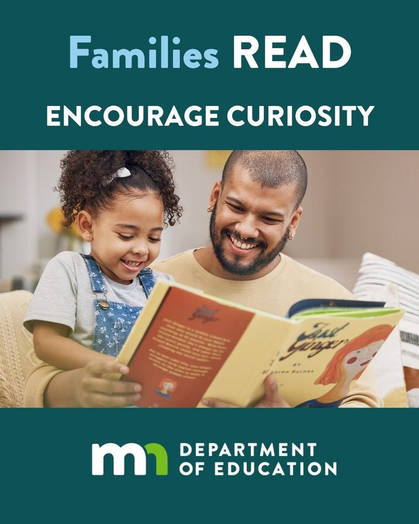 Encourage your child to ask about words they don’t know. Try a fun “word of the day” game to learn one new word each day. Point out and talk about new words in books or stories you read together. 📚 Find more reading tips 👉 https://education.mn.gov/MDE/fam/lit/ #FamiliesREAD #Literacy #Reading #LiteracyForAll #Vocabulary