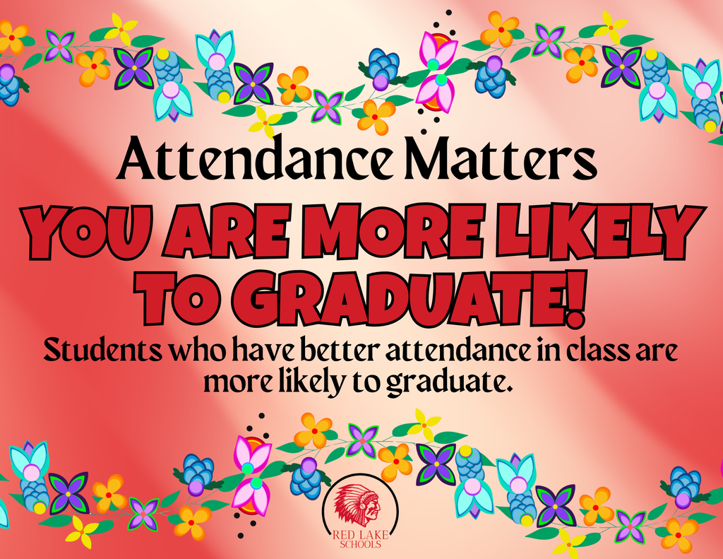 Attendance Matters! Did you know that students who have better attendance in class are more likely to graduate?! Make sure you are coming to school AND attending class to make sure we can all cheer you on as you walk across the stage to recieve your diploma one day!!