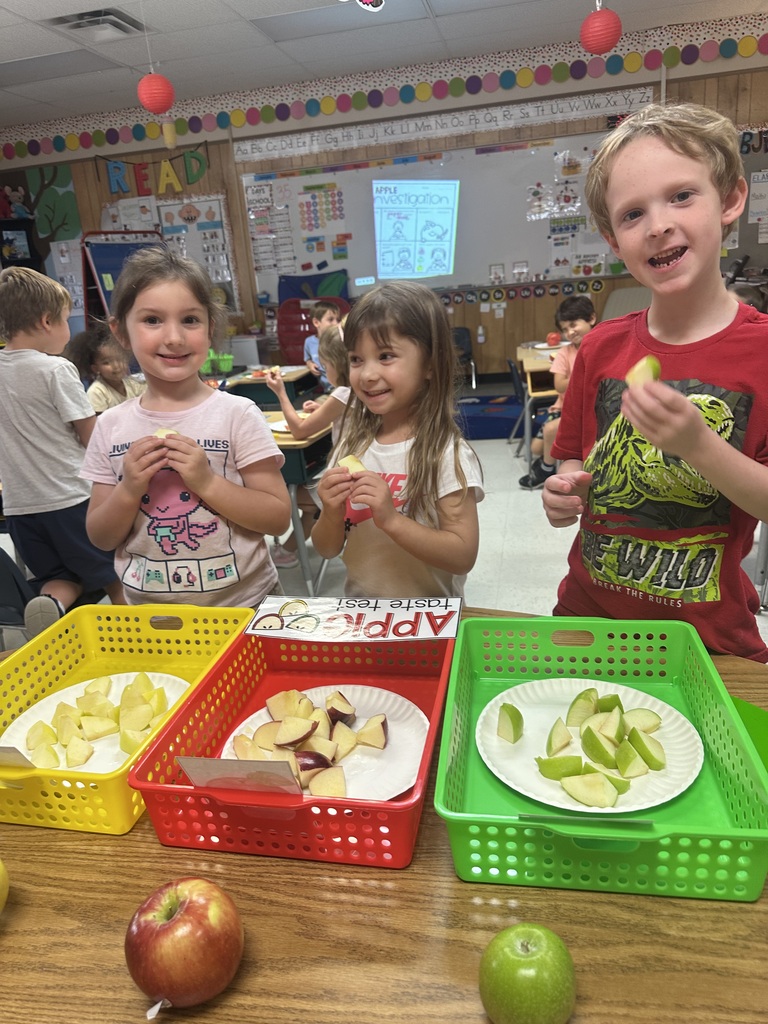 Apple Taste Testing in Kindergarten