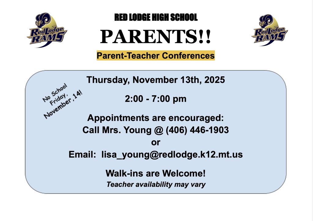 RLHS Parent Teacher Conferences November 13 2:00-7:00