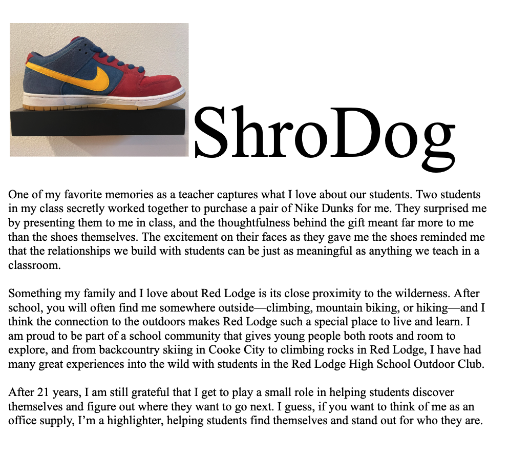 Mr Schrowe Staff Spotlight 