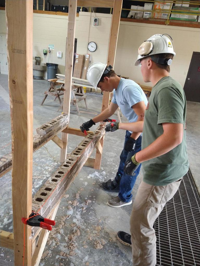 Construction Technology laying bricks