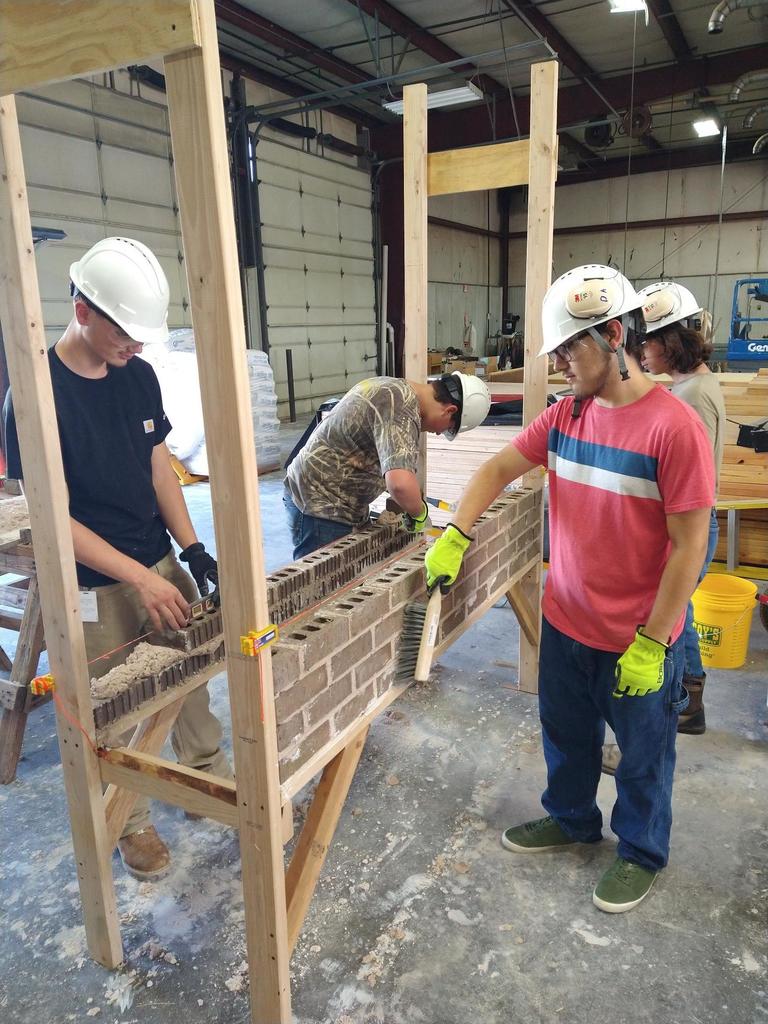 Construction Technology laying bricks