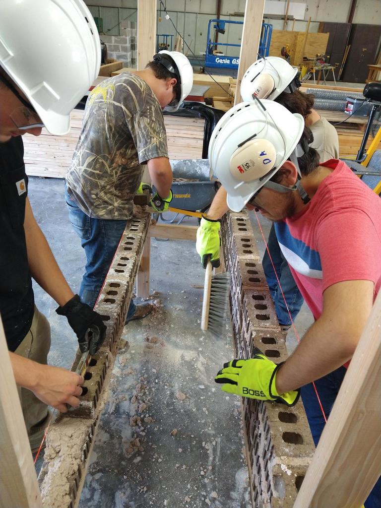 Construction Technology laying bricks