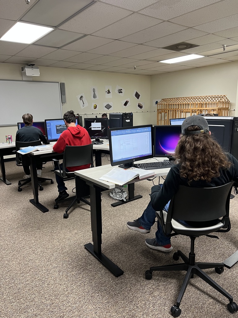 CAD students at work