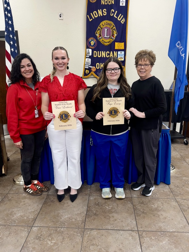 February Lions Club Students of the Month