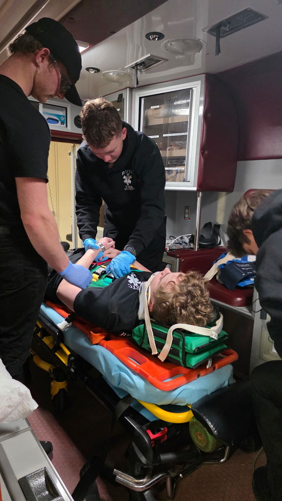 EMS Students Patient Packaging,  Extraction, and Backboarding