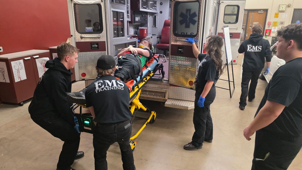 EMS Students Patient Packaging,  Extraction, and Backboarding