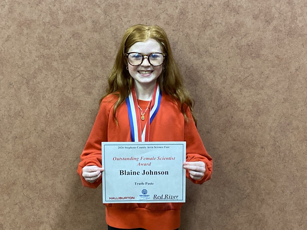 2026 Stephens County  Area Science  Fair Special Awards