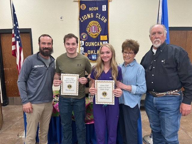 Lions Club Students of the Month-March