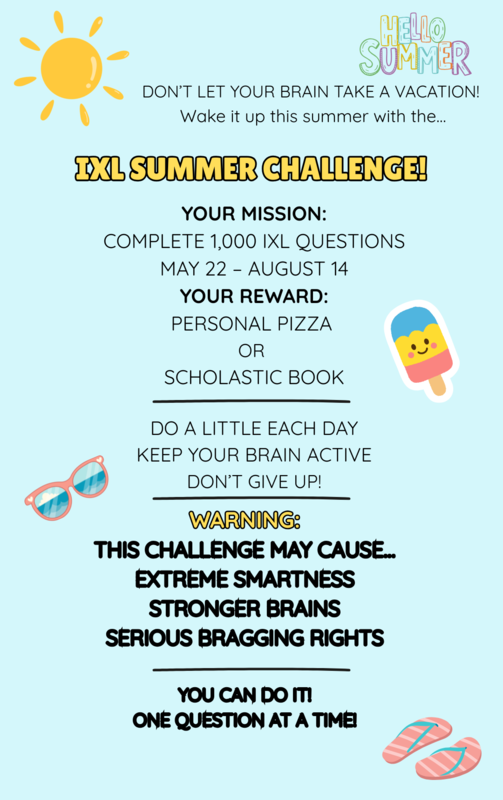 IXL summer challenge details