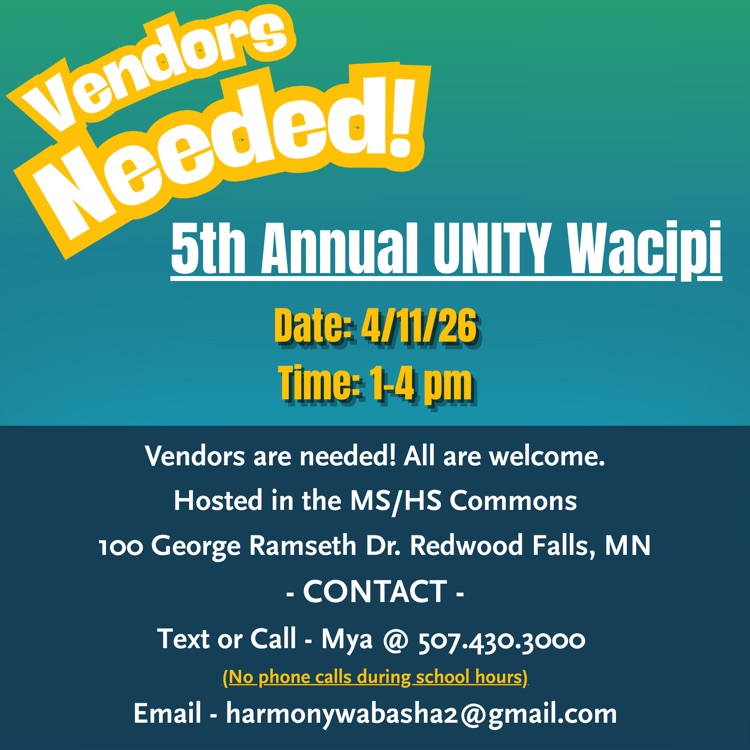 Redwood Valley UNITY Wacipi and the Vendors needed