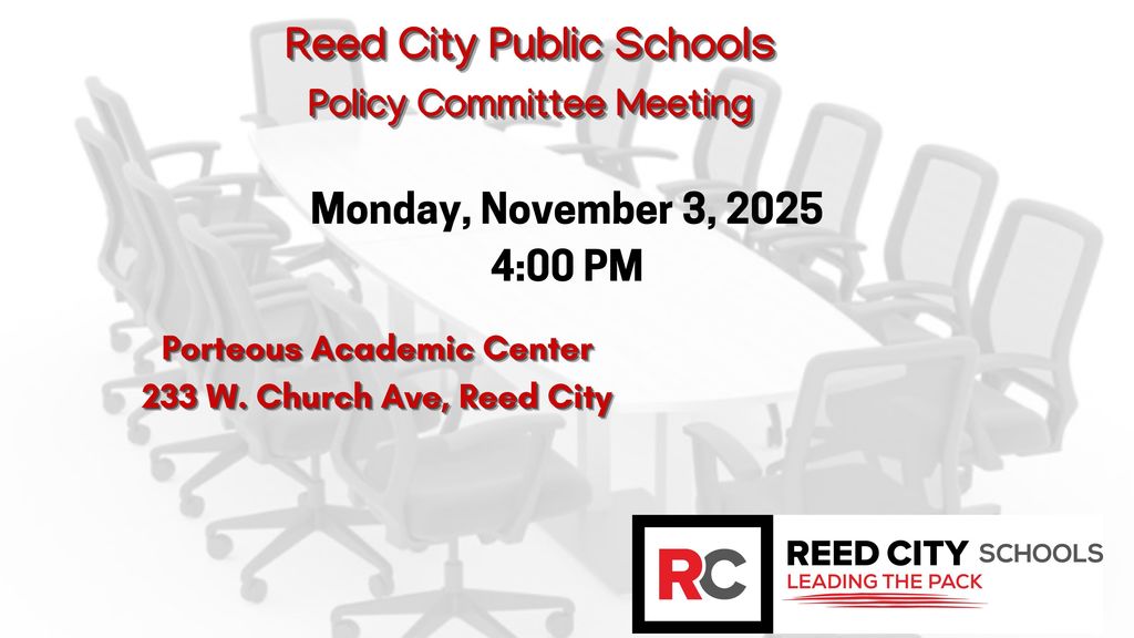 Notice: Policy Committee Meeting, November 3, 2025 at 4:00 PM