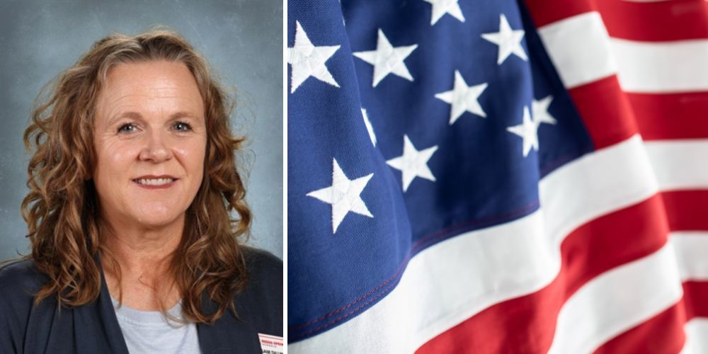 picture of Samantha Dilliner and American flag