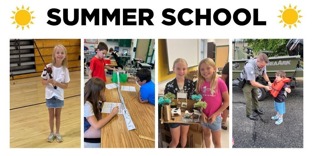 collage of students involved in various summer school activities