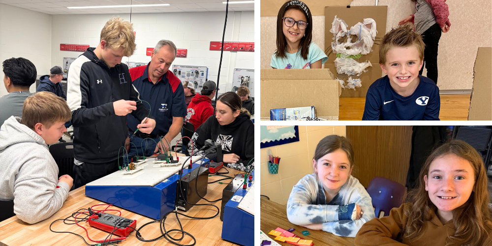 various shots of students in classrooms