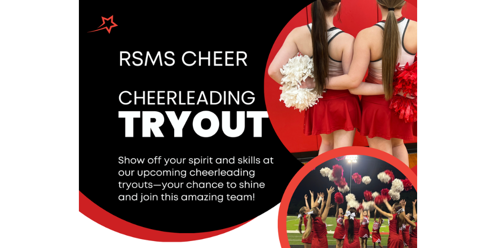 two cheerleaders holding poms with backs turned