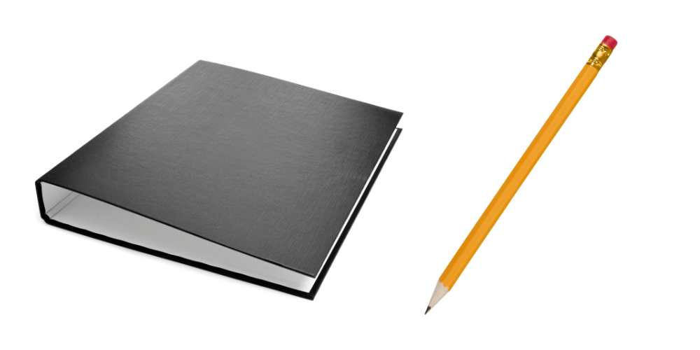 notebook and pencil