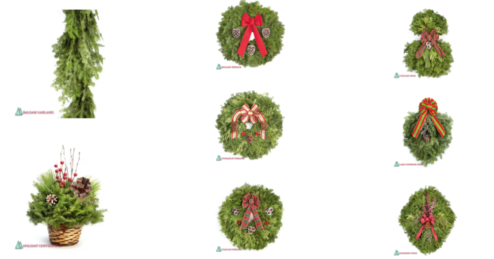 Christmas wreaths and garland