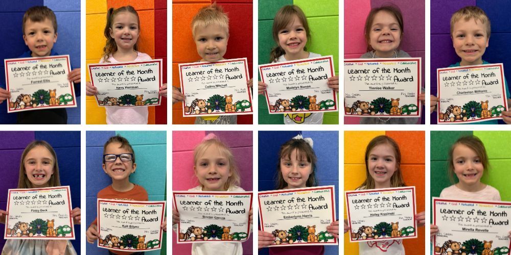 12 students holding certificates