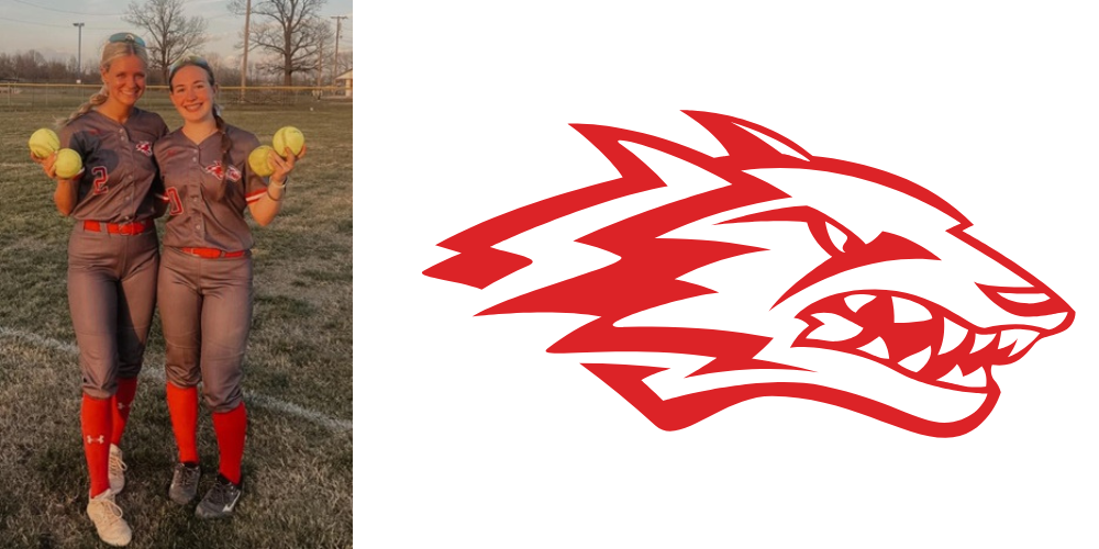 Cami Lee and Chloe Clevenger holding softballs