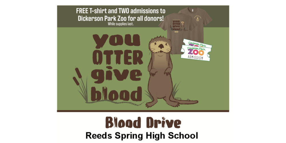 picture of an otter with words You Otter Give Blood
