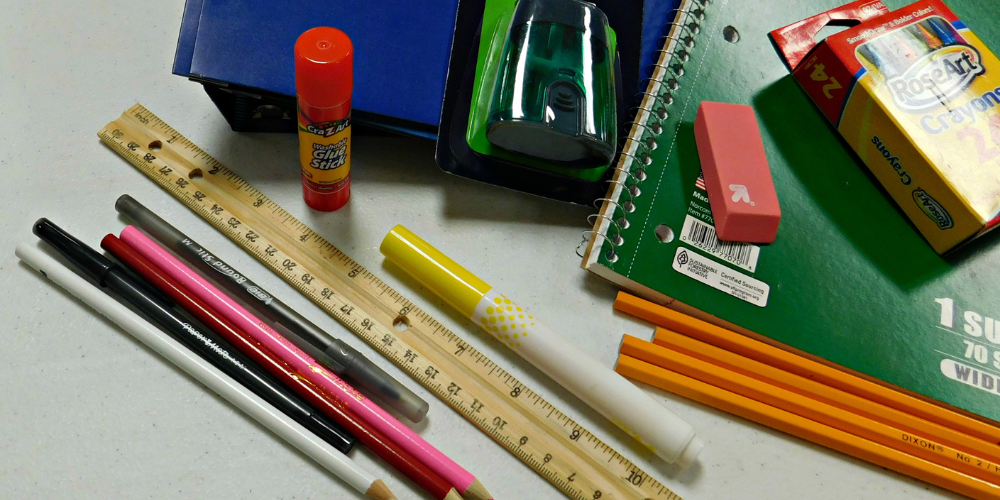 assorted school supplies