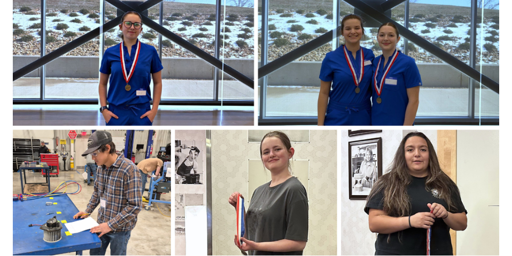 six students with medals earned