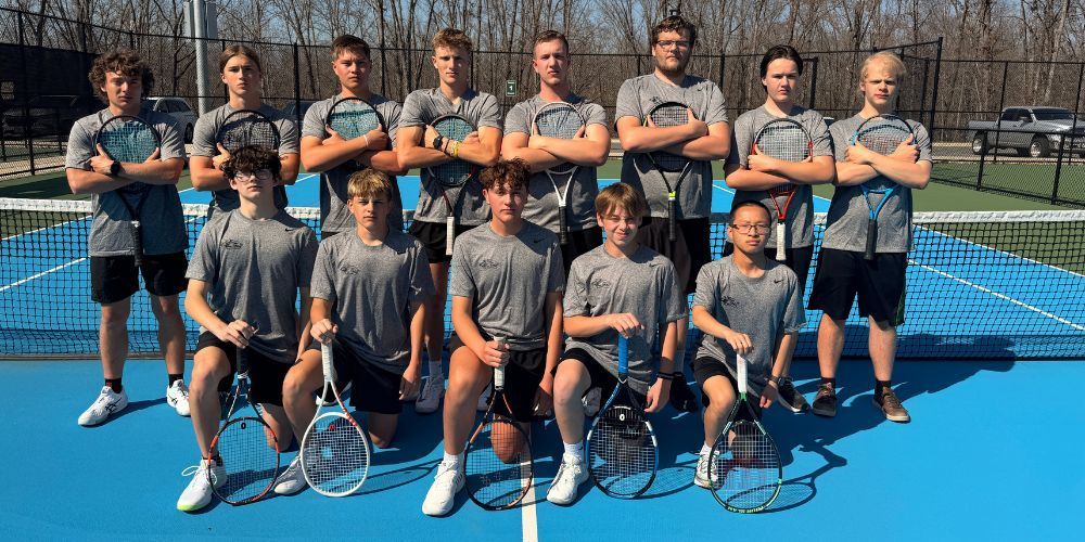 group photo of boys tennis team