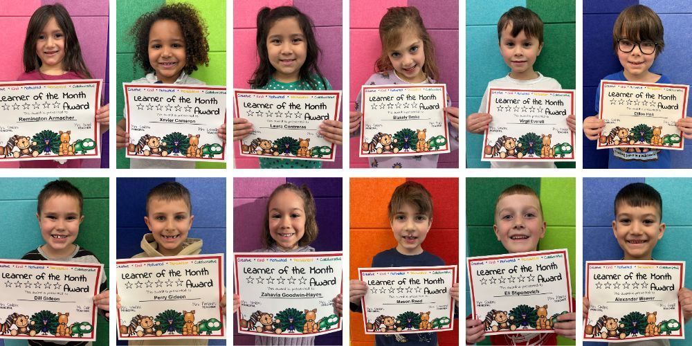 12 students holding certificates